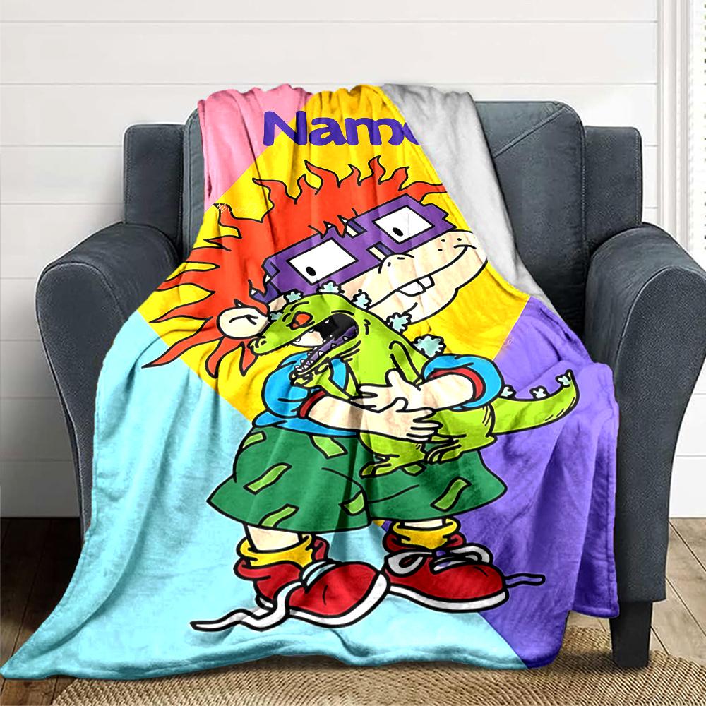 Custom Name Tom Jerry Bath Time blanket for Couch & Bed, Plush Cozy Fuzzy Blanket Super Soft & Warm Blankets for Fall and Winter. 0908159