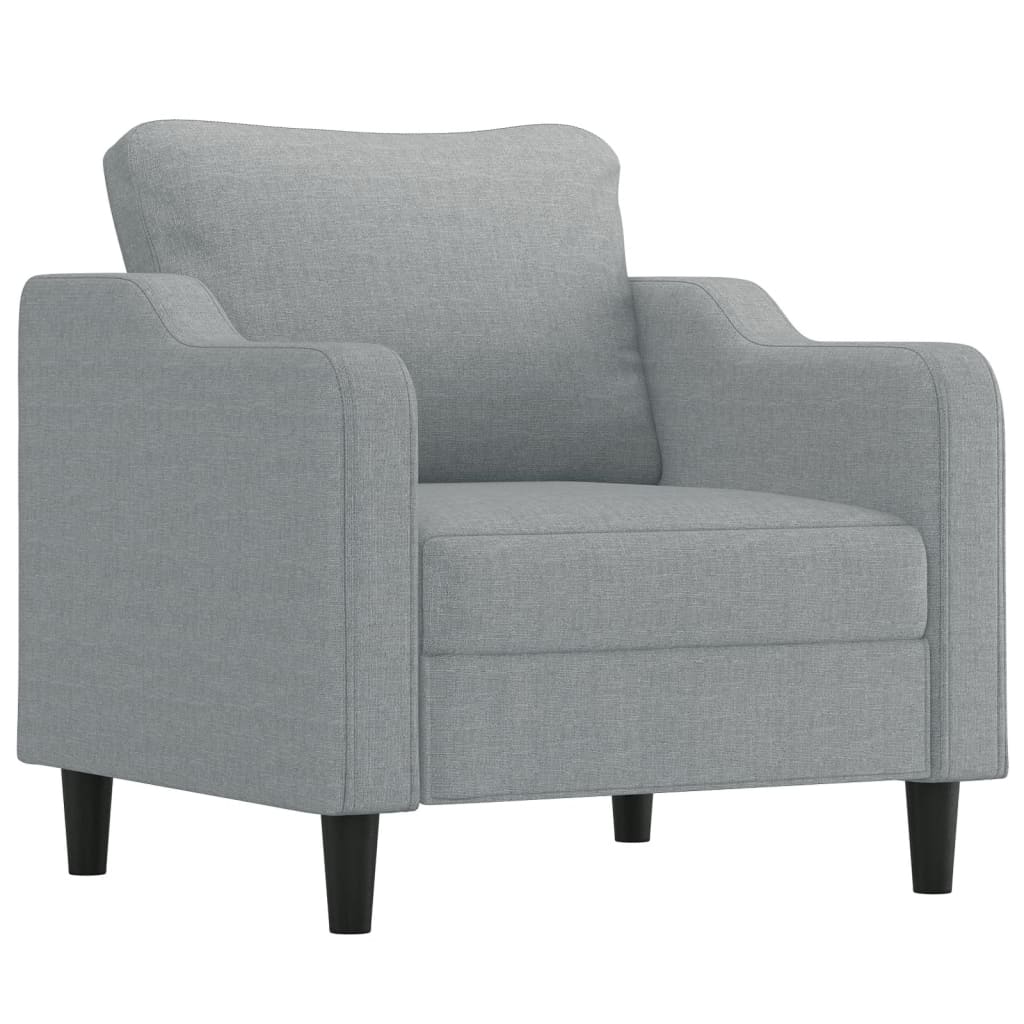 Vidaxl Fotel Z Podnóżkiem, Jasnoszary, 60 Cm, Obity Tkaniną
