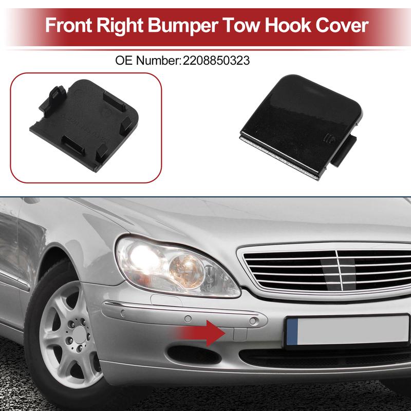 X Autohaux Car Tow Hook Cover Cap for MercedesBenz S-Class W220 98-02 No.2208850323 Black