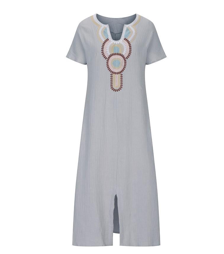 Платье с вышитым разрезом