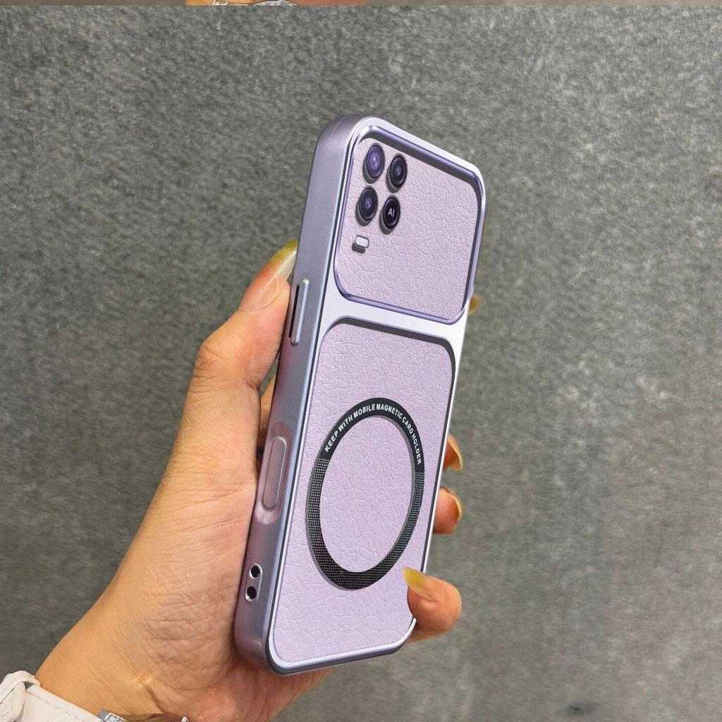 Улучшенный защитный чехол с большой защитой линзы для OPPO A54 4G, роскошный кожаный чехол с магнитным кольцом