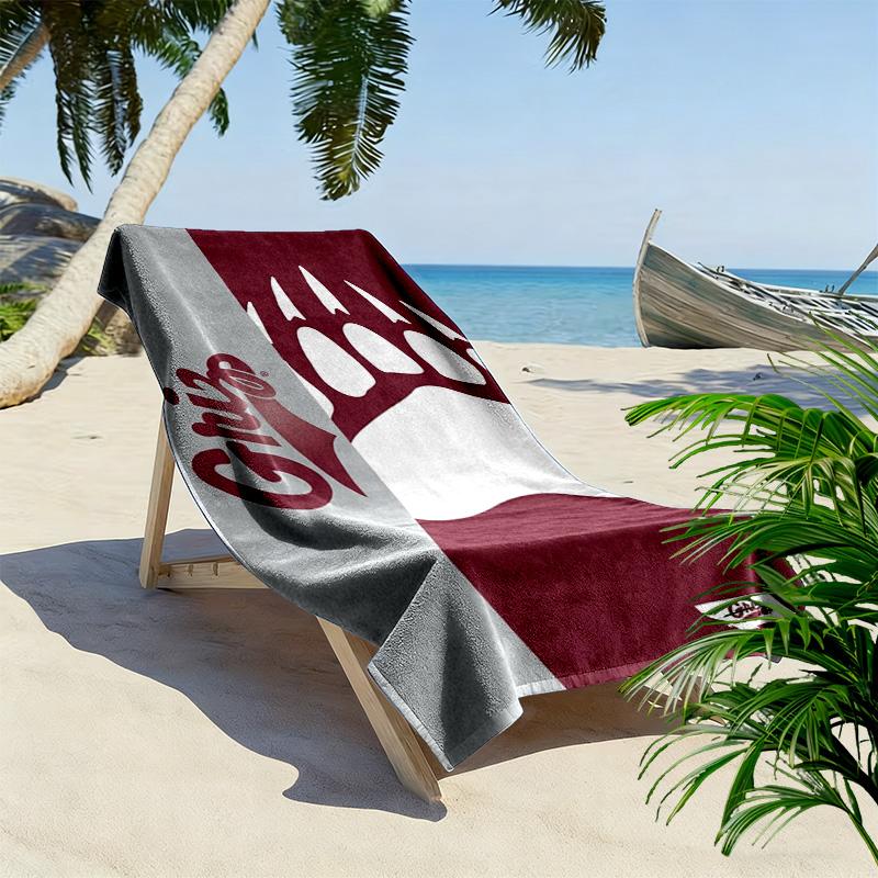 Пляжное полотенце с принтом Montana Grizzlies, Большое, Мягкое, Быстросохнущее, для Пляжа, Кемпинга, Плавания