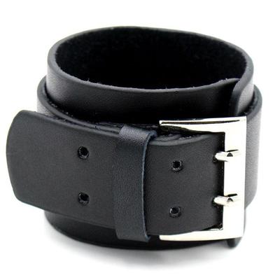 Кожаный браслет в стиле ретро-панк с ремешком с двойной пряжкой