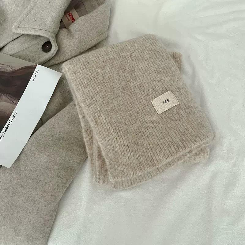 Soft egg containing wool wool scarf women's winter soft waxy knitted warm thickened ins student scarf manufacturer