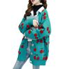 Women Fruit Printting Knitted Sweater Cardigans Single Breasted Long Sleeve Loose Sweater Tops