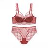 Европейский и американский сексуальный кружевной хлопковый комплект бюстгальтера - Удобный, Дышащий, С поддержкой, Женское нижнее белье больших размеров
