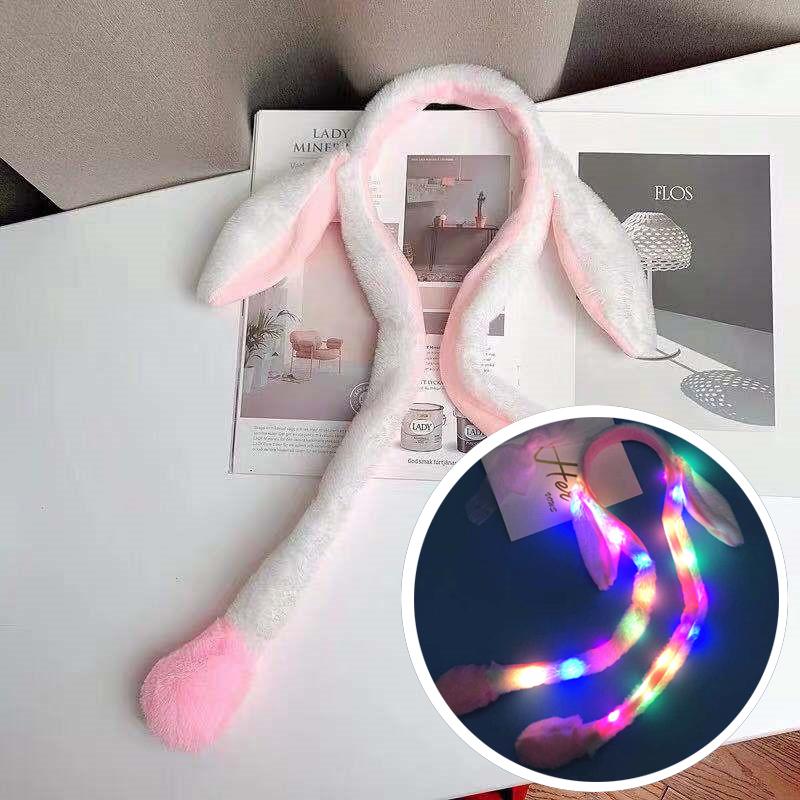 Милый светящийся ободок на голову с кроличьими ушками, сладкий, с двигающимися ушками, плюшевая игрушка, обруч для волос, реквизит для вечеринки, головной убор, подарок