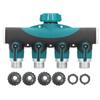 4 Way Hose Splitter Metal Valve Water Distribution Controller Connector Garden Lawns Product