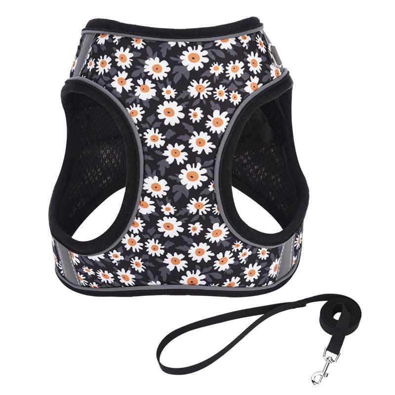 OODUDUOO Dog Harness Adjustable Pet Harness Vest For Small Medium Dogs Chest Strap Rabbith Bulldog Puppy Chihuahua Leash Set
