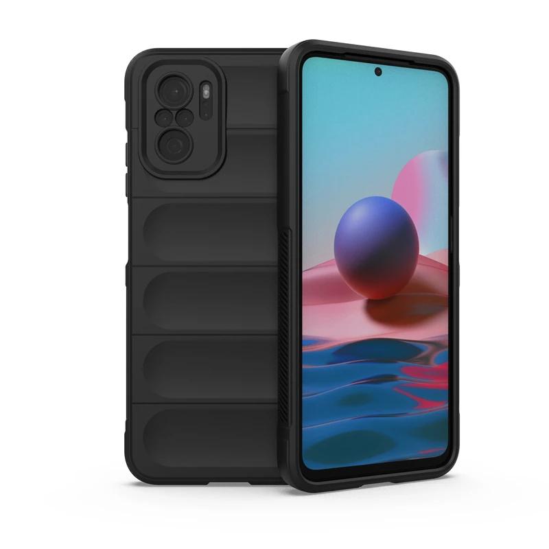 Для Xiaomi Redmi Note 10 Pro 10S 4G Задняя крышка Чехол для телефона Мягкий Жидкий Силикон Противоударный Защитный Funda Coque Чехлы