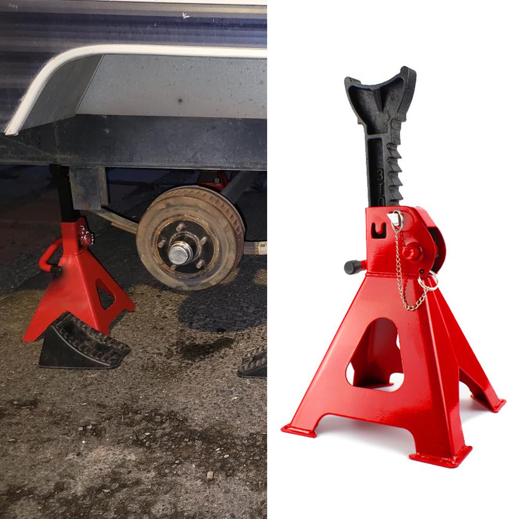 2 комплекта стальных домкратных стоек с фиксатором и опорной площадкой, высота подъема 29,543 см11,6116,93 дюйма3 тонны