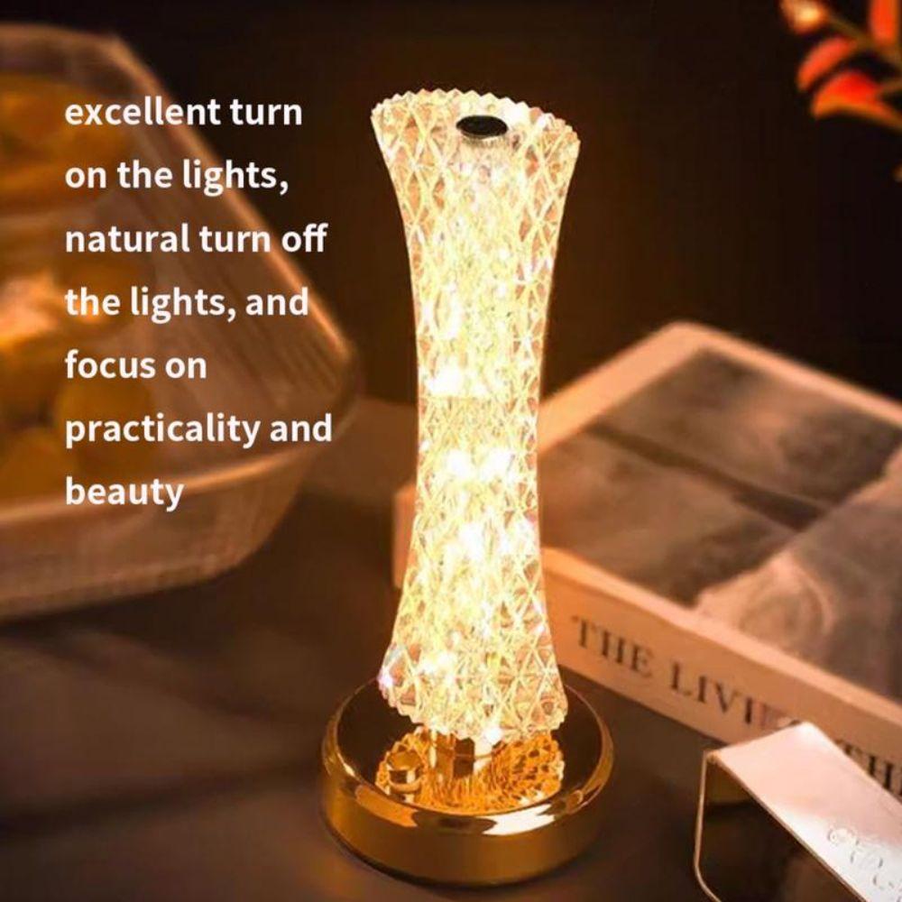 Touch Control Crystal Table Lamp Three Color Lighting LED Table Lamp LED Night Light Birthday Gift