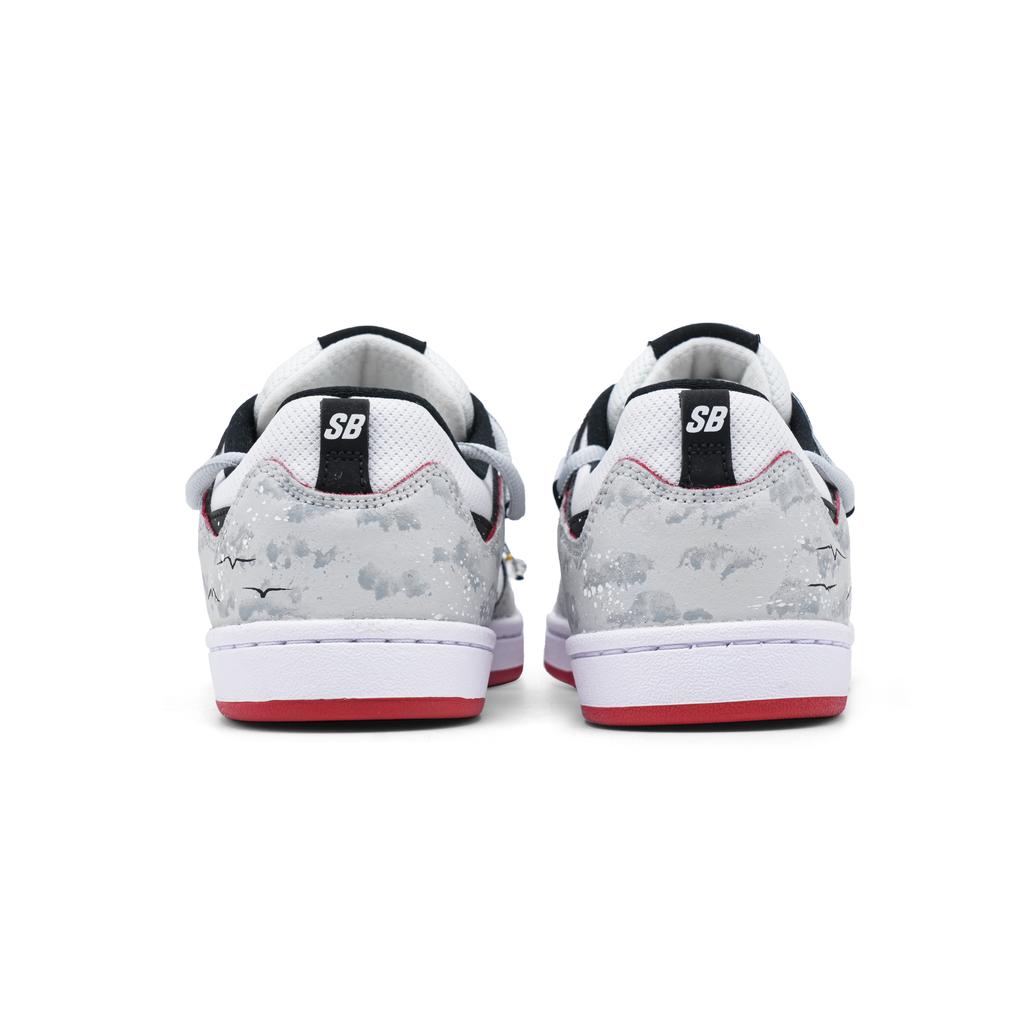 Nike SB Alleyoop Мечтательный Туманный Дождь Замша Нескользящие Низкие Кеды для Скейтборда Мужские Серый Красный CJ0882-102(Команда1068-)