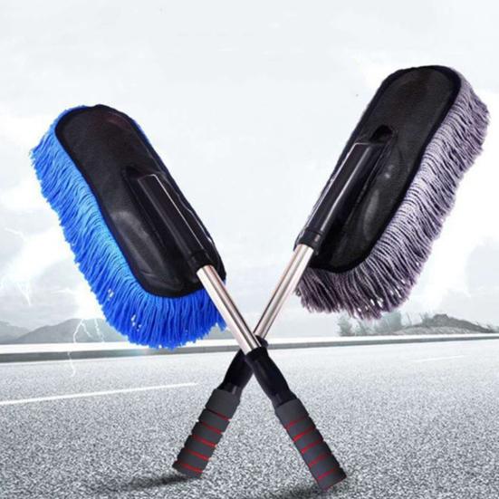 Microfiber Car Wash Brush Mop Kit with Long Handle Soft Bristle Brush Car Cleaning Supplies Duster Washing Tools Accessories