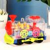 Transparent Electric Gear Train Toys With Music and Rotating Light Electric Gear Locomotive Toy