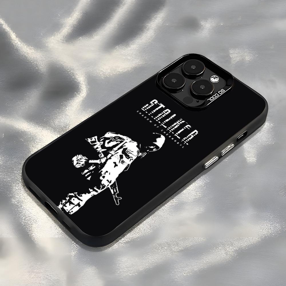 S-StalkerS Phone Case For IPhone17 Air 16 15 14 Plus 13 12 11 Pro 7 8 XS Max XR Silver Black Bumper Case