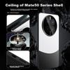 Phone Case for Huawei Mate50, Huawei Mate50E with Color-Block Electroplated Frosted High-End Full Lens Protection Anti-Drop Case Cover, Elegant Black