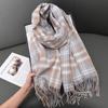 Литературный и ретро шарф женский осенне-зимний модный длинный утолщенный имитация кашемира теплый платок узор «рисовое зерно» шарф