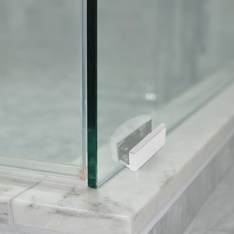 Adjustable Glass Door Guide Shower Door Bottom Guide Sliding Door Bumpers Door Guide Track Aluminum Alloy Rubber Parts