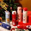 Christmas Thermos Cup Stainless Steel Vacuum Water Bottle with Lid Elk Santa Snowman Pattern Thermos Cup Xmas New Year Gifts
