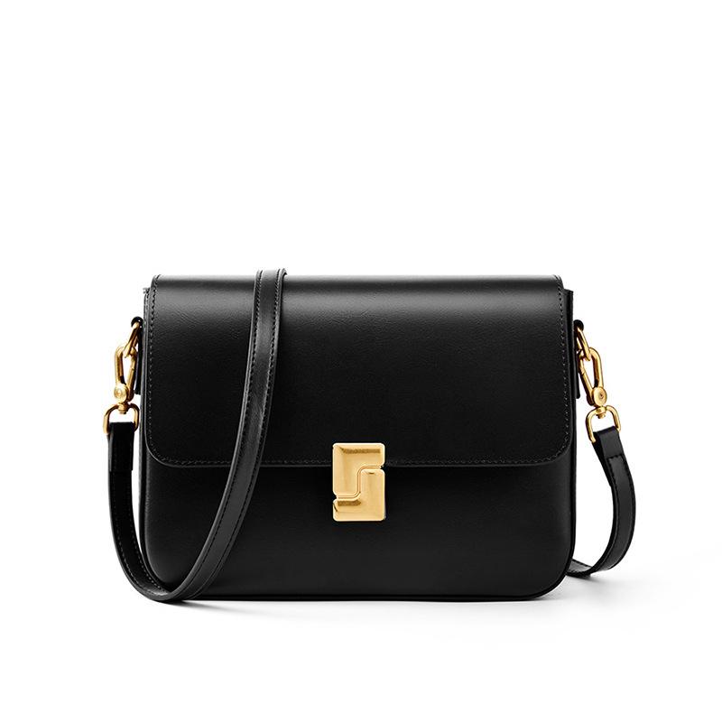 Leather Bag Women's Bag Crossbody Bag Women's Commuter Shoulder Tofu Bag Small Square Bag Cowhide Bag
