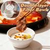Ceramic Dipping Sauce Bowl Creative Double-layer Filter Soup Bowl Hot Pot Drip Oil Bowl  Home