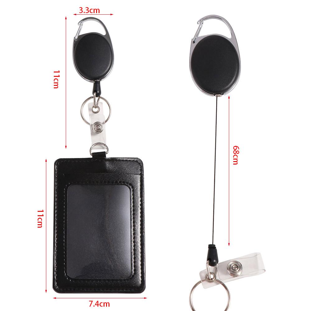 PU Leather Badge Holder Lanyard ID Card Holder Gift Name Card Badge Business