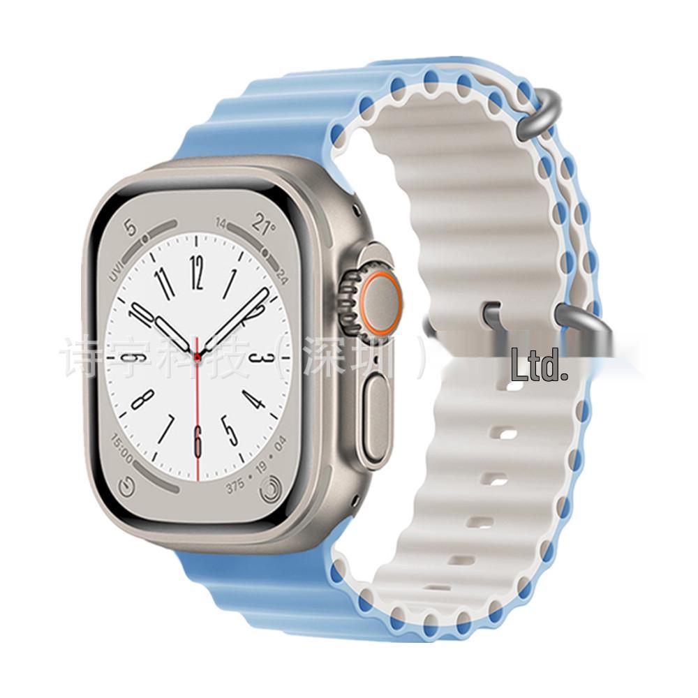 Силиконовый ремешок Apple Watch 11 Ultra с двойной пряжкой
