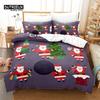 3pcs Christmas Duvet Cover Set, Cartoon Santa Claus Bedding Set, Soft Comfortable Breathable Duvet Cover, For Bedroom Guest Room