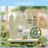 Resin Dog Fence Figurine For Home Decor And Floral Arrangement Photography Props