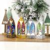 Christmas Printing Candlestick Lantern Decoration Table Light Lamp Castle Lamp Light Fairy Hanging New Year Gift Candle Tea Led