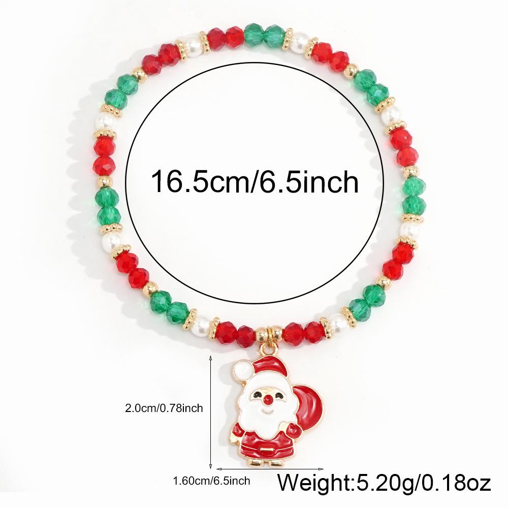 Рождественские хрустальные браслеты с бусинами с шармами Санты и снеговика - Праздничный подарочный ассортимент