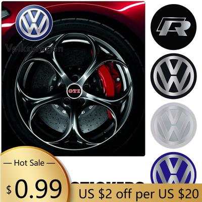Для VOLKSWAGEN VW 4 шт./комплект Автостайлинг Алюминиевый Металлический Колпачки Центральных Колпачков Колес Значок Наклейка Для Volkswagen VW Golf Polo Passat Tou