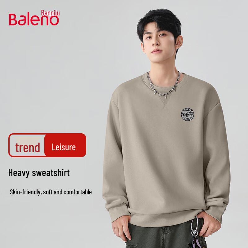 Baleno Men's American Retro Loose Crewneck Sweatshirt
