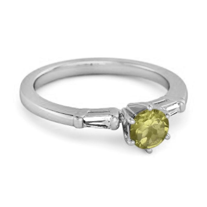 Peridot Three Stone Ring - Sterling Silver