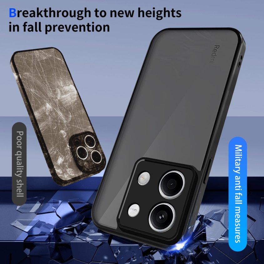 Case For For Xiaomi Redmi Note 14 13 12 Pro Plus 14S 13C 12C 11A A5 K80 K70 Pro 4G 5G Simple Black Matte Clear Shockproof Cover