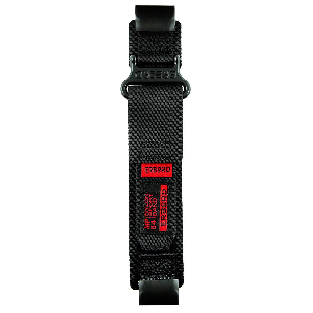 ERBORD MP84 Quickfit Nylon Strap for Garmin Fenix 5X/6X/6X PRO/7X, Black, Size /