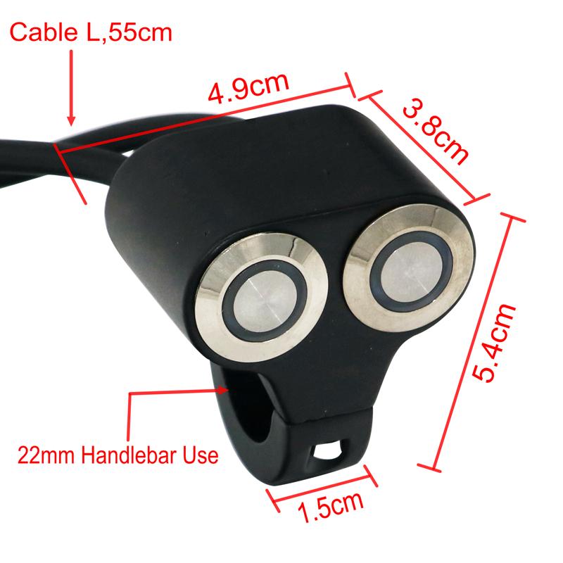 LMoDri 22 мм руль мотоцикла переключатели ATV скутер фары опасности тормоз противотуманные фары переключатель ВКЛ-ВЫКЛ алюминий с индикатором