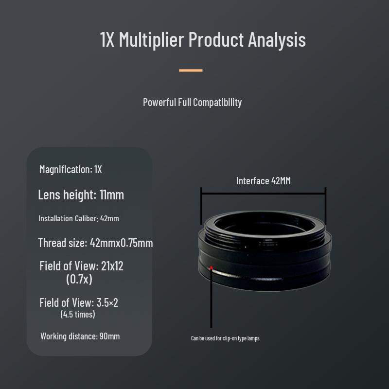 42mm Integrated Microscope Attachment Lens: 0.3X-0.7X HD Wide-Angle Magnification