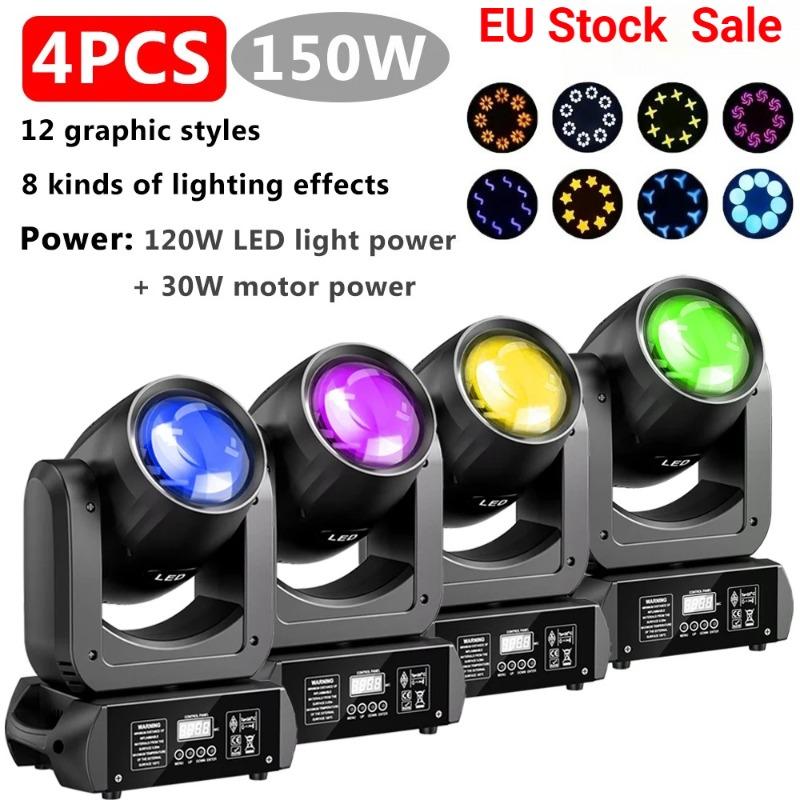 100W LED Lyre Beam Moving Head Light | Sound Activated & DMX Control, Includes Flight Case for DJ/Disco/Wedding/Bar Stages