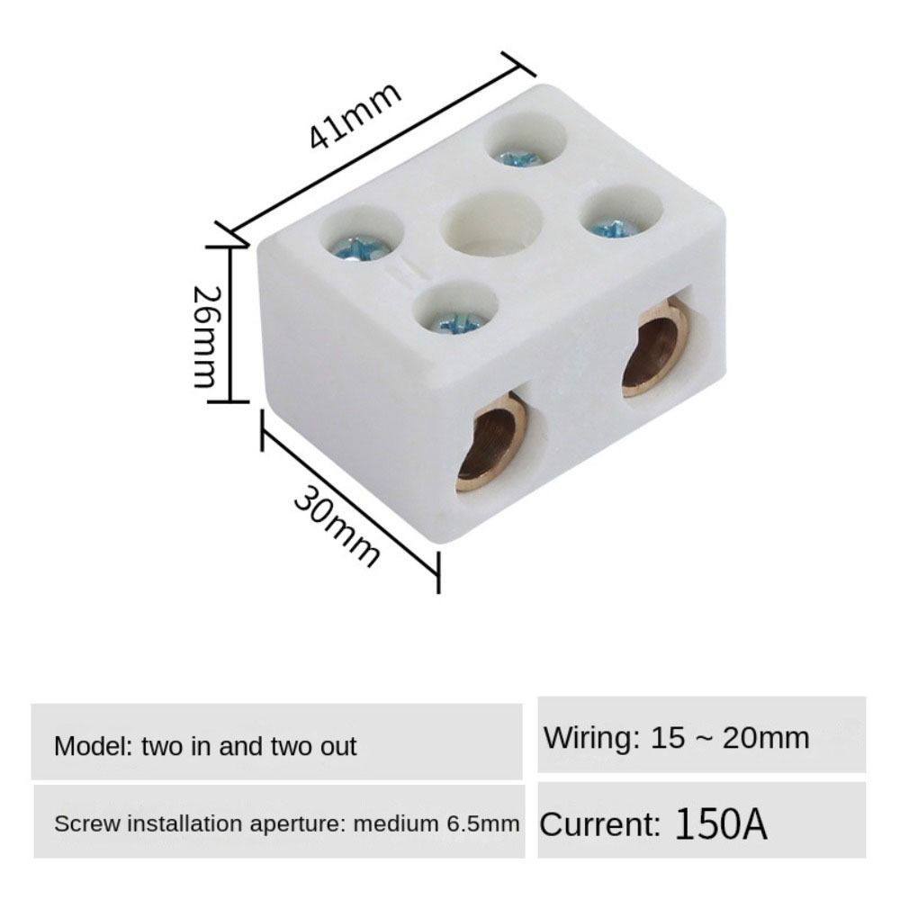 High-temperature Resistant Screw Wire Connector Terminals 1 In 1 Out Ceramic Terminal Post
