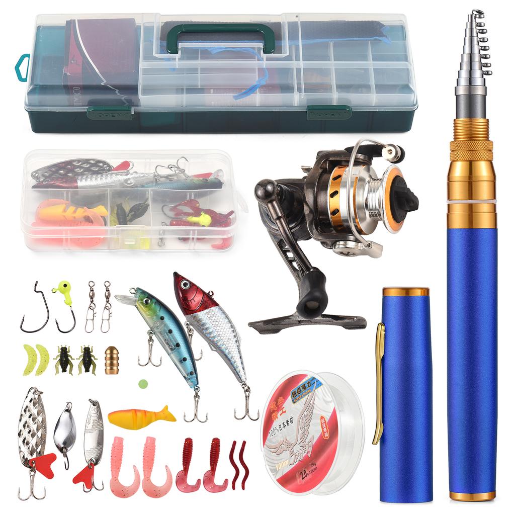 Комбинированные удочки и катушки Телескопическая удочка с комбинированным комплектом спиннинговой катушки Приманки для лески