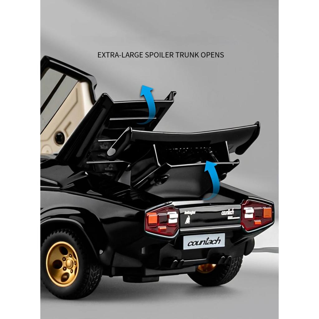 1/32 Lamborghini Countach LP5000s Сплав Модель Спортивного Автомобиля Литые Металлические Гоночные Автомобили для Трека Модель Транспортных Средств Симуляция Звук Свет Детская Игрушка Подарок