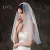 White Bridal Veil Double-Layered Solid Color Wedding Veil Soft Mesh Material Prom Cosplay Veil with Comb