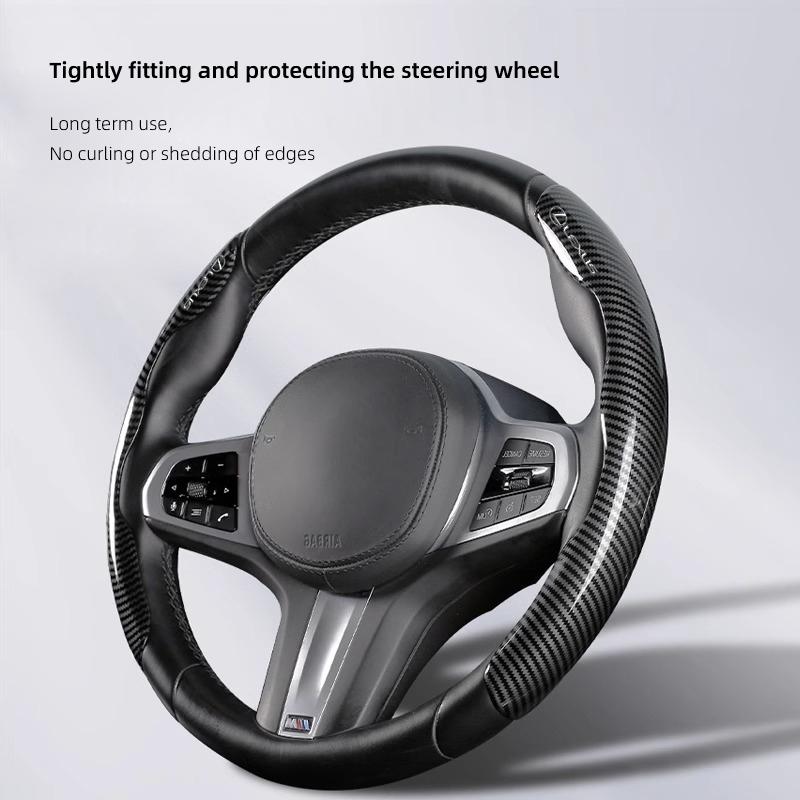 A Pair Car Steering Wheel Cover For Lexus RX330 IS250 Ct200h ES300h GS300 Carbon Fiber Pattern ABS Non-slip Steering Wheel CoverNC0