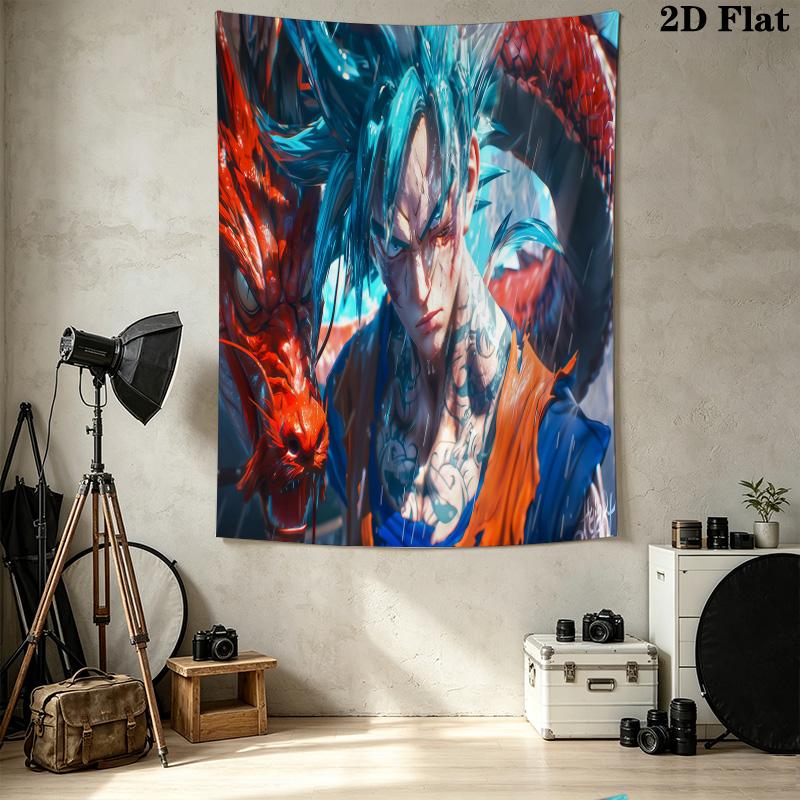 Son Goku Wall Tapestry Aesthetic Wall Hanging Printed Fabric Blanket Decorative Tapestries For Bedroom Living Room Home Decor