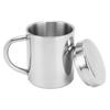 Tea Cup Portable 304 Stainless Steel Water Cup with Lid Handle Drinking Milk Cup for Home Outdoor