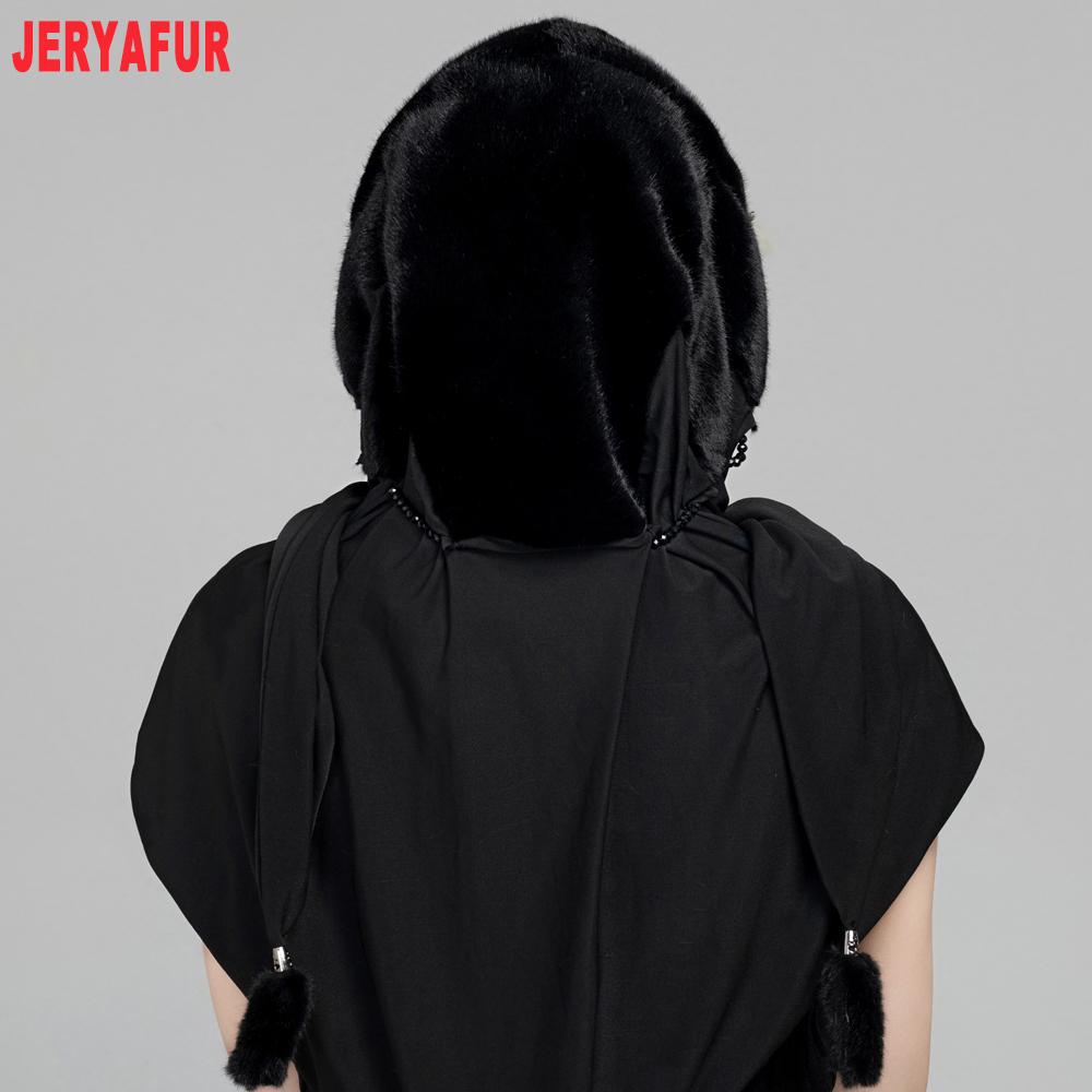 JERYAFUR Женский шарф-капюшон из искусственного меха, 2-в-1, теплая плюшевая комбинация шапки и шарфа для холодной зимы, повседневная уличная одежда
