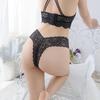Женские трусы с низкой посадкой и бесшовным декором бантом, прозрачные кружевные сексуальные стринги