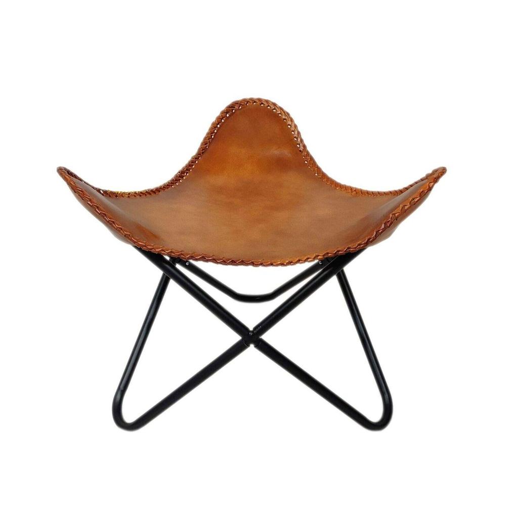 Набор кожаного стула-бабочки с пуфиком, стула для гостиной/подставки для ног